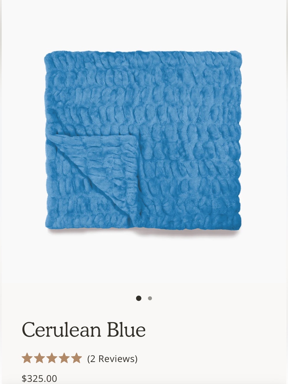 Lola Blankets/Plush Faux Fur Textured Throw/Blanket/Cerulean Blue/NIB/SEALED!